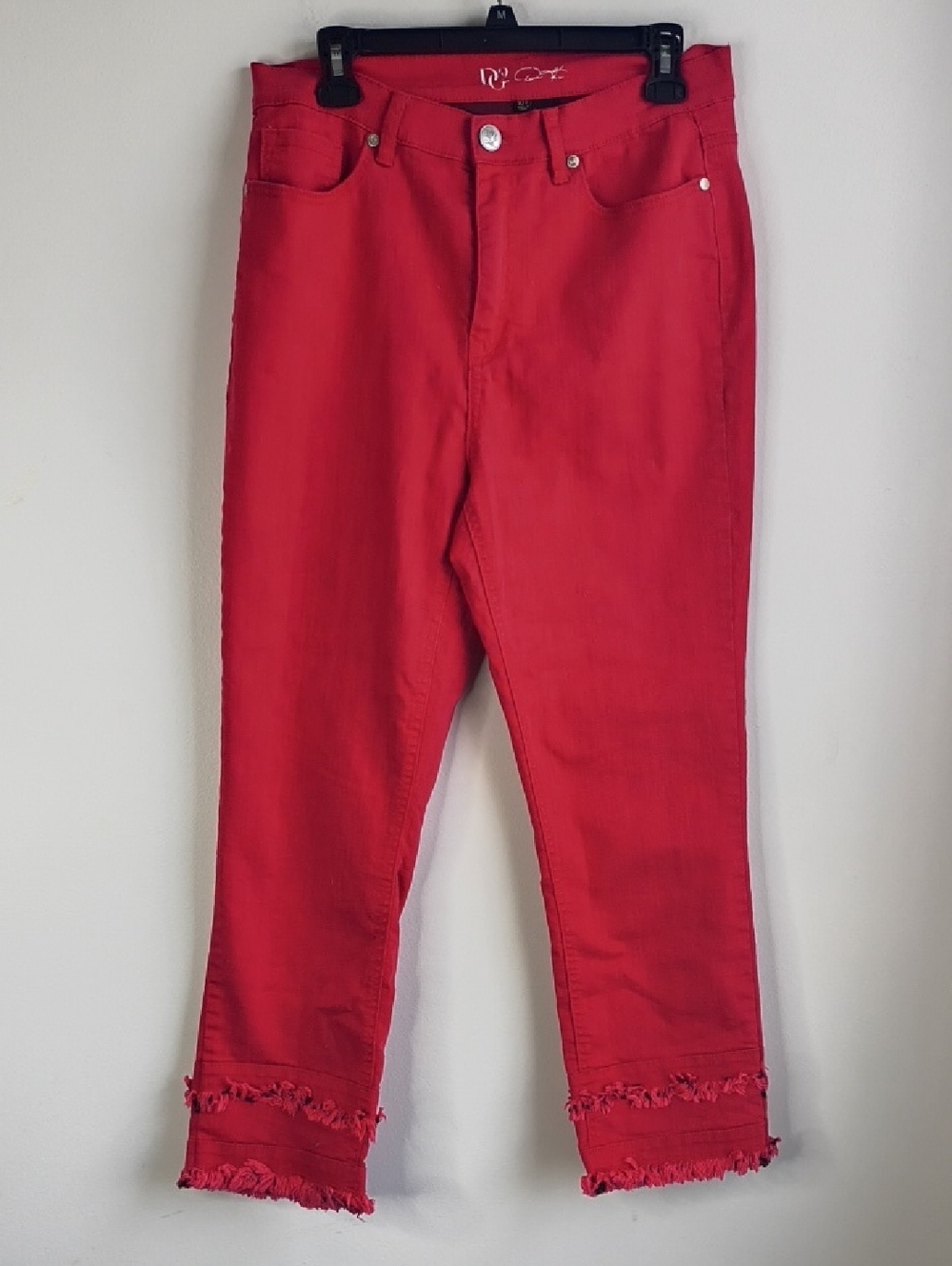 DG2 Pink Frayed Hem Ankle Jeans